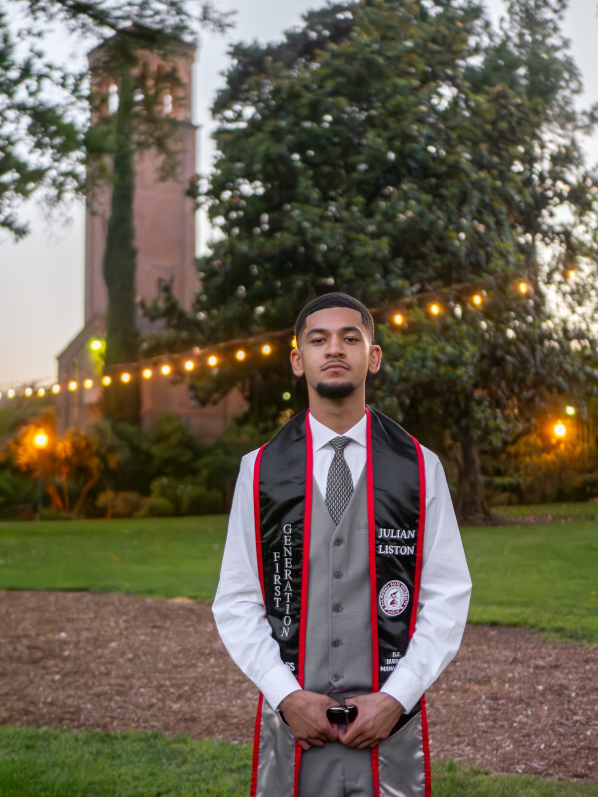 Senior graduation portrait — Julian at golden hour